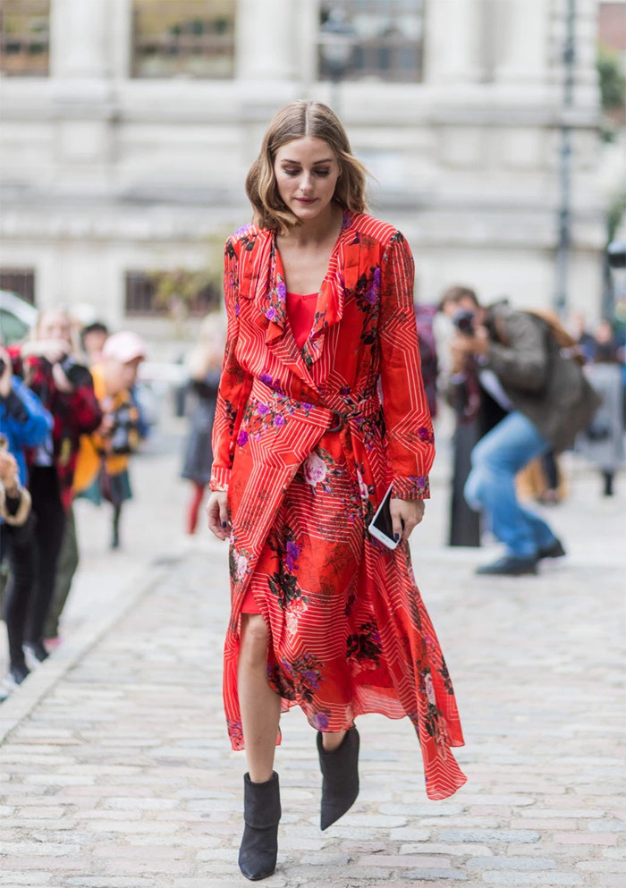 Olivia Palermo wearing wrap dress